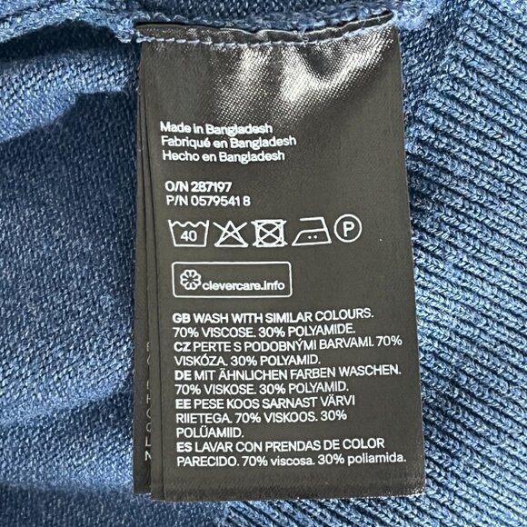 2 H&M Fine Knit Crewneck Cardigans Navy Blue & Medium Blue SIze M - Picture 9 of 16